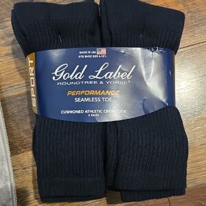 Roundtree & Yorke Gold Label Black Athletic Socks